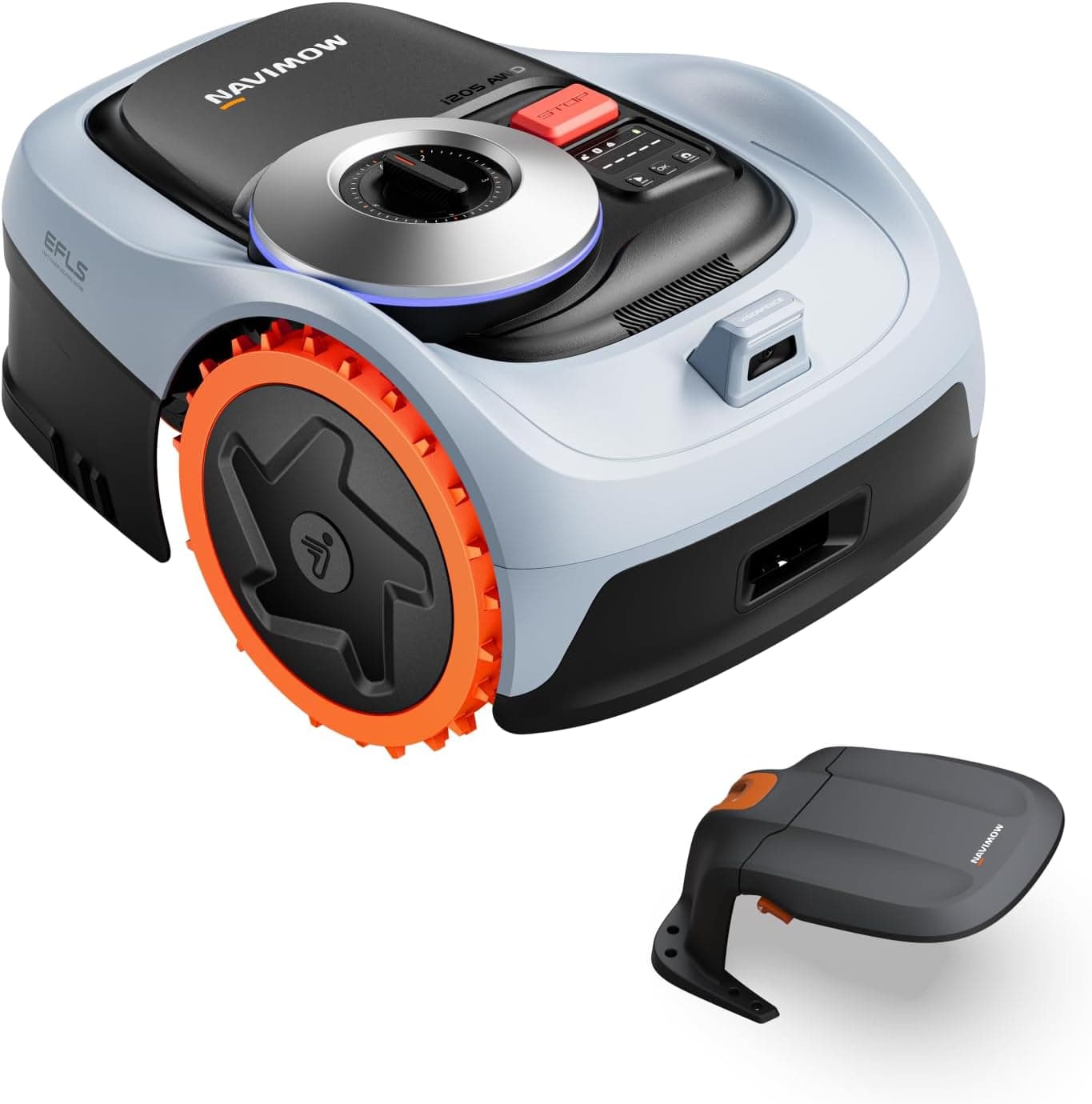 Segway Navimow i205 AWD Robotic Lawn Mower without Boundary, w/Garage S, All-Wheel-Drive for 45% Slopes, EFLS NRTK + Vision, Auto Mapping, Rec. 500 m², No RTK Antenna Required (Ship Separately)