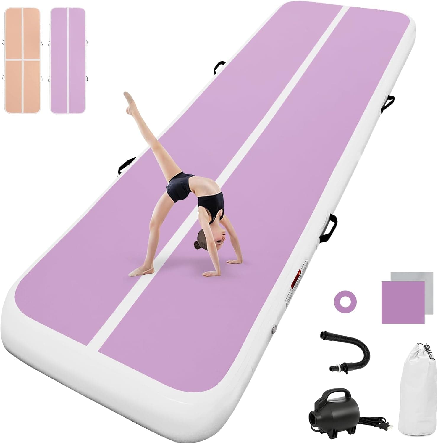 Inflatable Tumbling Gym Mat 10cm/20cm high 2M/3/4M/5M/6M/7M/8M/9M/10M/11M/12M Inflatable Air Gymnastics Mat Training Mats Gymnastics tumbling mat with Air Pump