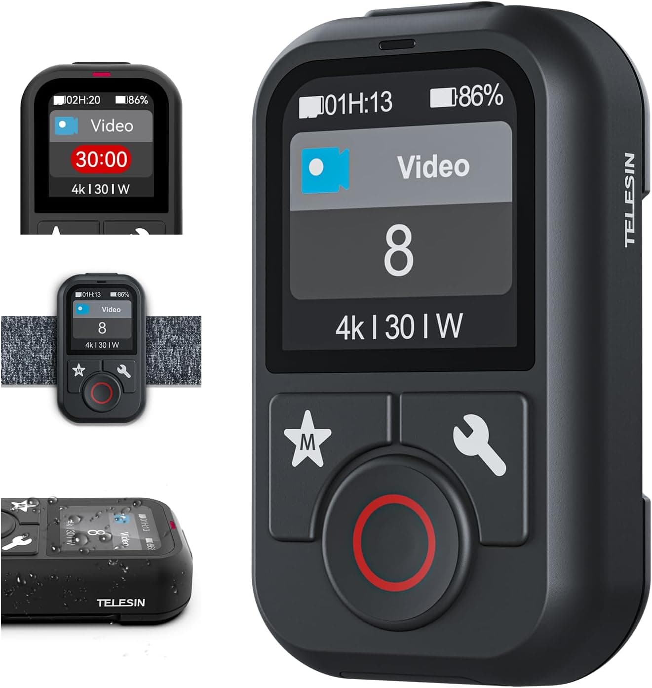 TELESIN T13 Waterproof Remote Control for GoPro Hero 13/12/11/10/9/8/Max, 60 Meters Control Range, Colorful LCD Display, Multi-Language Support, Smart Wireless Controller: Amazon.co.uk: Electronics & Photo