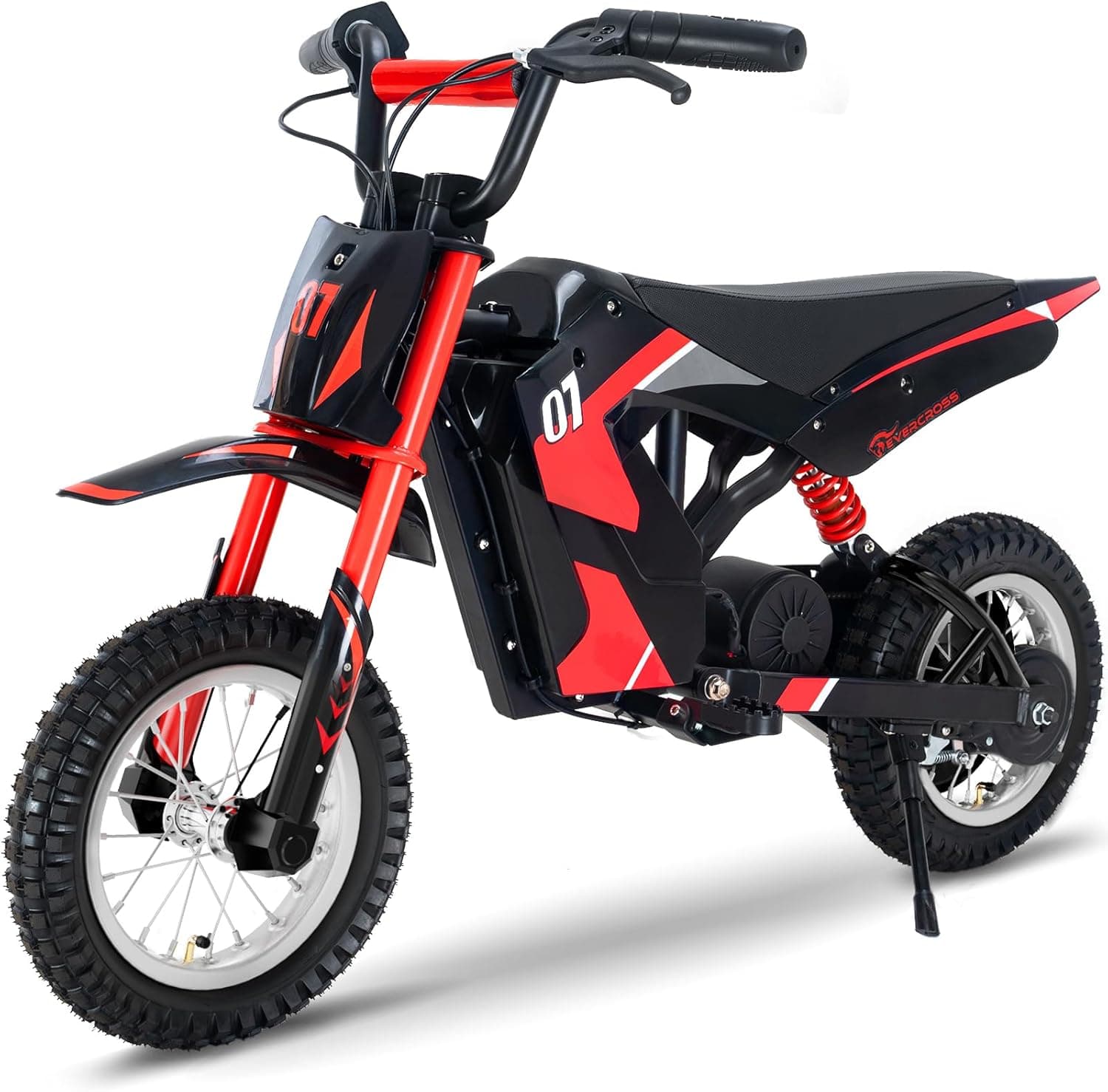 EVERCROSS EV12M Kids Electric Dirt Bike, 300W, 12in Pneumatic Tyres | Electric Motorcycle for child ab 110cm, 11 Miles Long-Range, 3 Speed Modes, 60kg Max Load, Drum Brake, Suspension Motobike